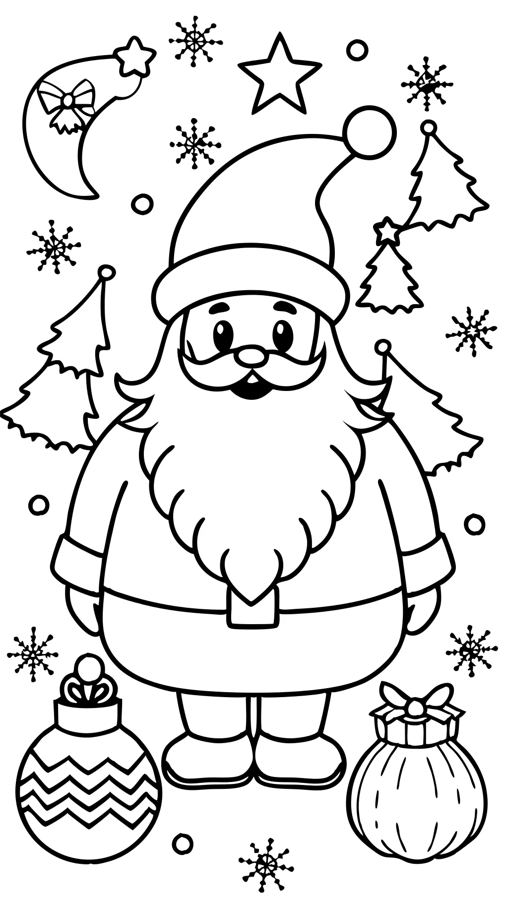 coloriage imprimable du Père Noël